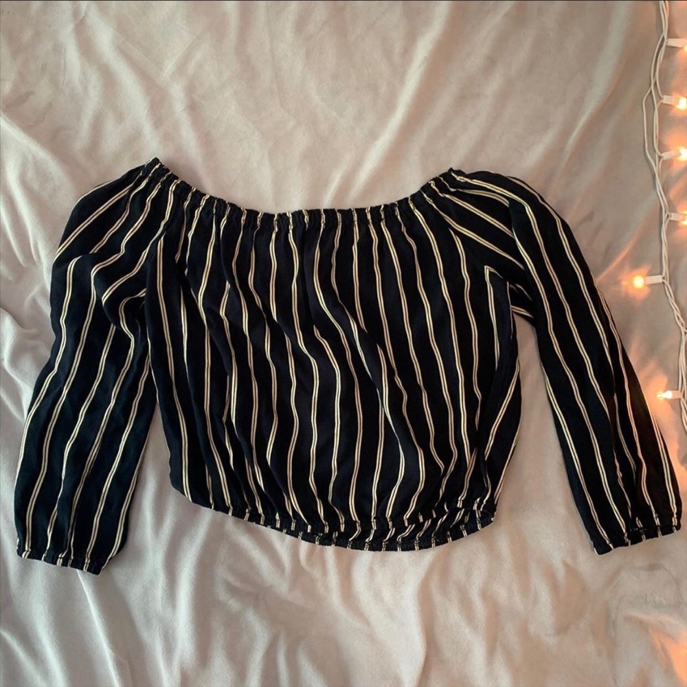 brandy melville off-the-shoulder striped top